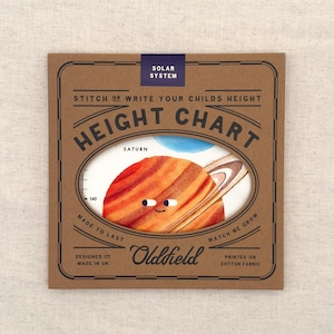 Solar System Height Chart - Children's Cotton Fabric Height Chart with Integrated Hanger
