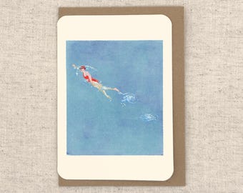 Greeting Card - Swatch Solo Swimmer