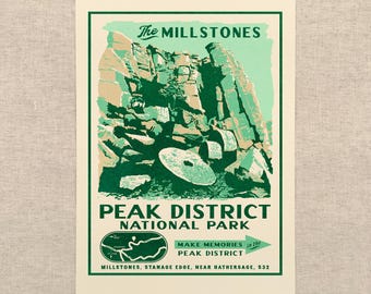 Vintage Peak District Advert  - A3 Art Print by Oldfield Design Co