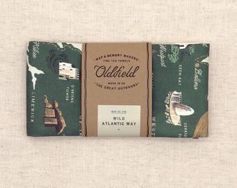 Wild Atlantic Way Illustrated Route Map Tea Towel by Oldfield Design Co