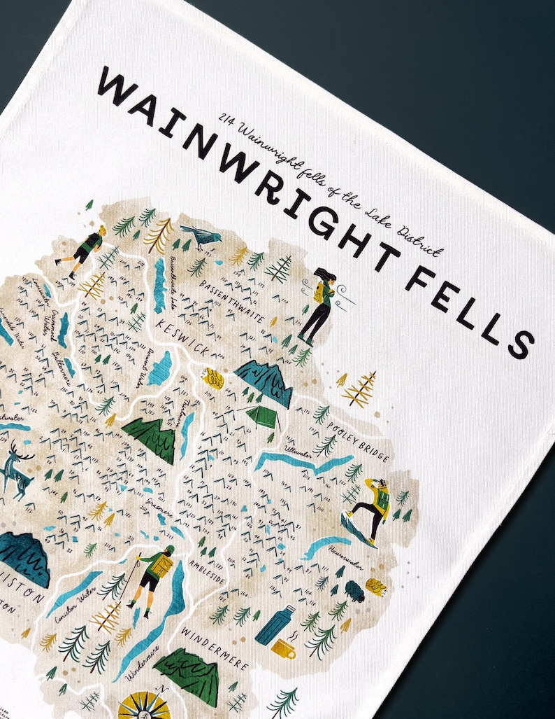 Wainwright Fells Tea Towel 214 Wainwright Fells of the Lake Etsy UK