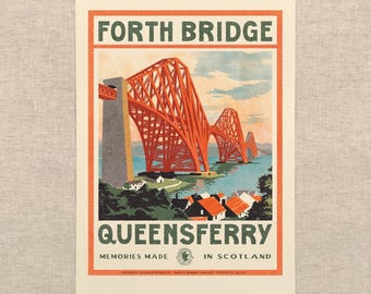Vintage Visit Queensferry - Art Print by Oldfield Design Co
