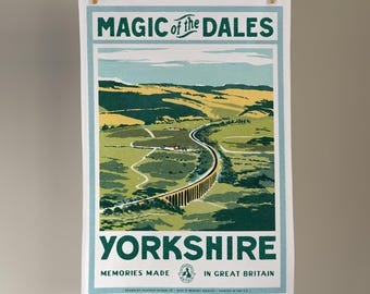 Vintage Visit The Yorkshire Dales Towel by Oldfield Design Co