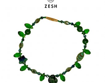 Green Bead Anklet, Custom-made with an African Touch