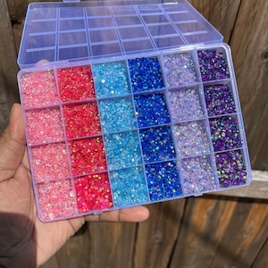 Rainbow Patel Summer Kit 18,880 3mm 4mm & 5mm AB Flatback Jelly Rhinestone, Rhinestone Kit DIY Bling Kit Nails, Nail Bling kit starter kit