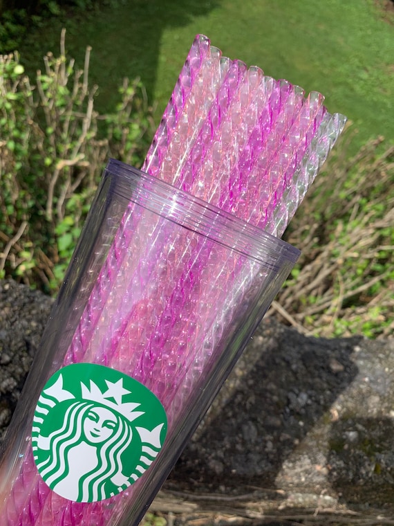 Starbucks Reusable Crystal Replacement 11 Inch Straw Starbucks Studded Grid  Tumbler Straw Plastic Crystal Straw Twirl Straw Toppers 