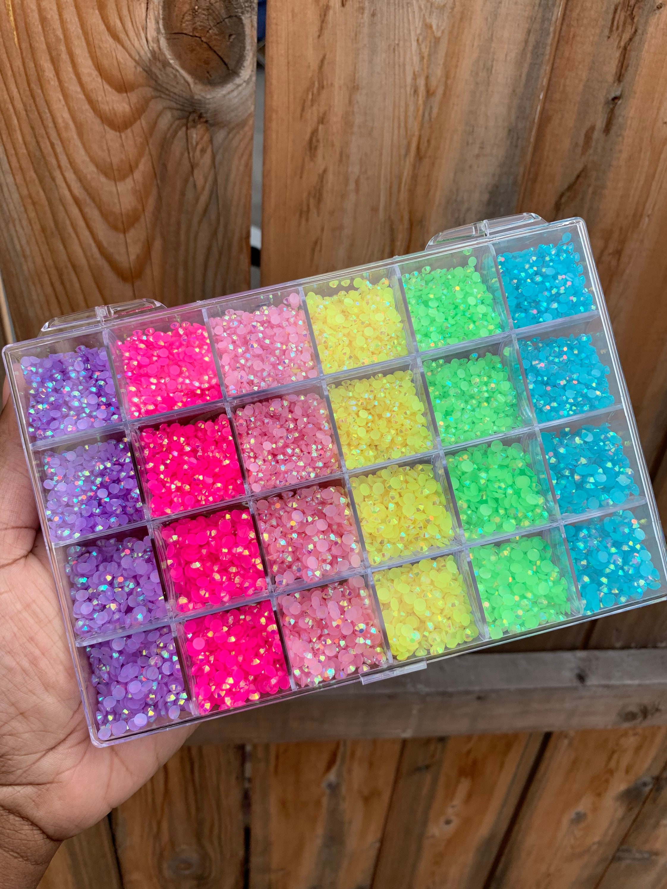New Transparent Kit 19,000 3mm & 4mmAB Flatback Jelly Rhinestone, Rhi…