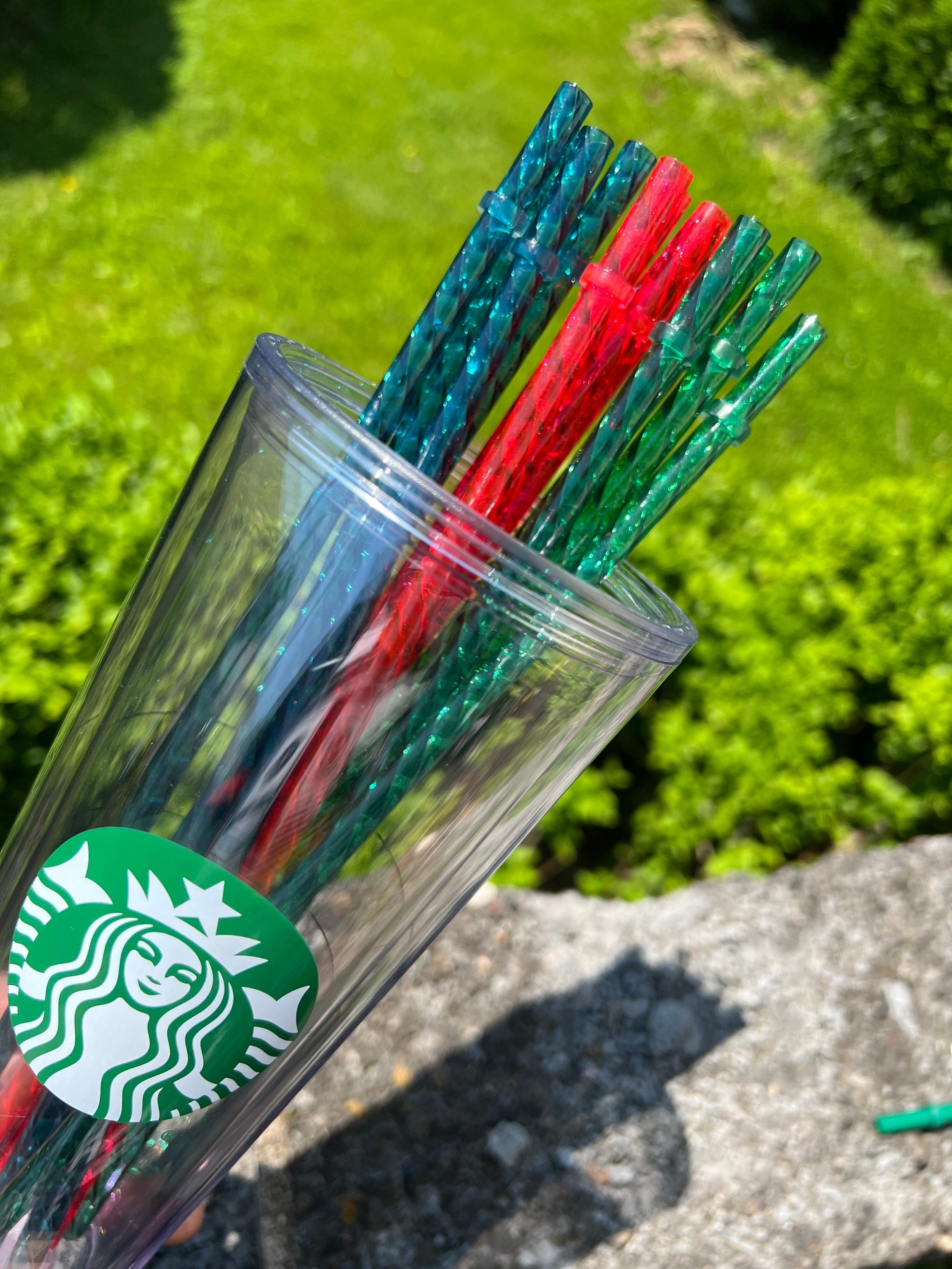 Starbucks Reusable Crystal Replacement 11 inch Straw| Studded Grid Tumbler  Straw| Plastic Crystal Straw| Twirl straw, Straw toppers