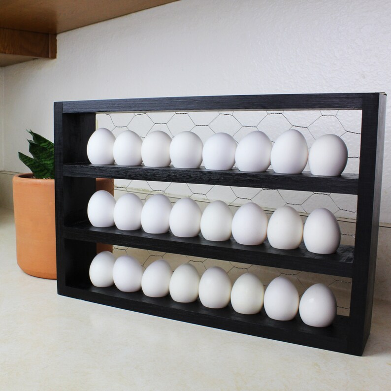 Egg Rack Wooden Farmhouse Rustic Egg Holder Countertop For Etsy