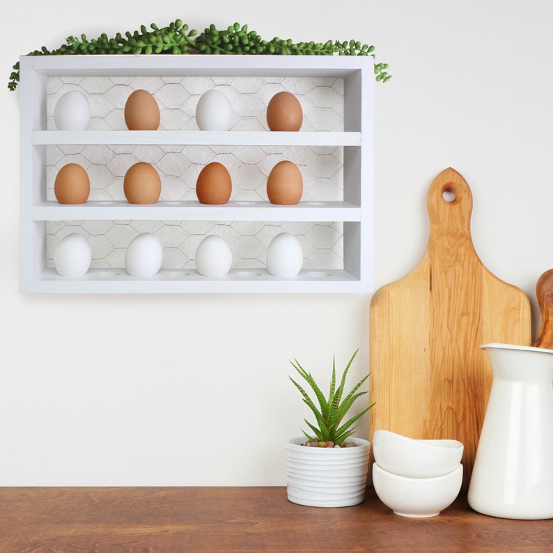 Egg Rack Wooden Farmhouse Rustic Egg Holder Countertop For Etsy