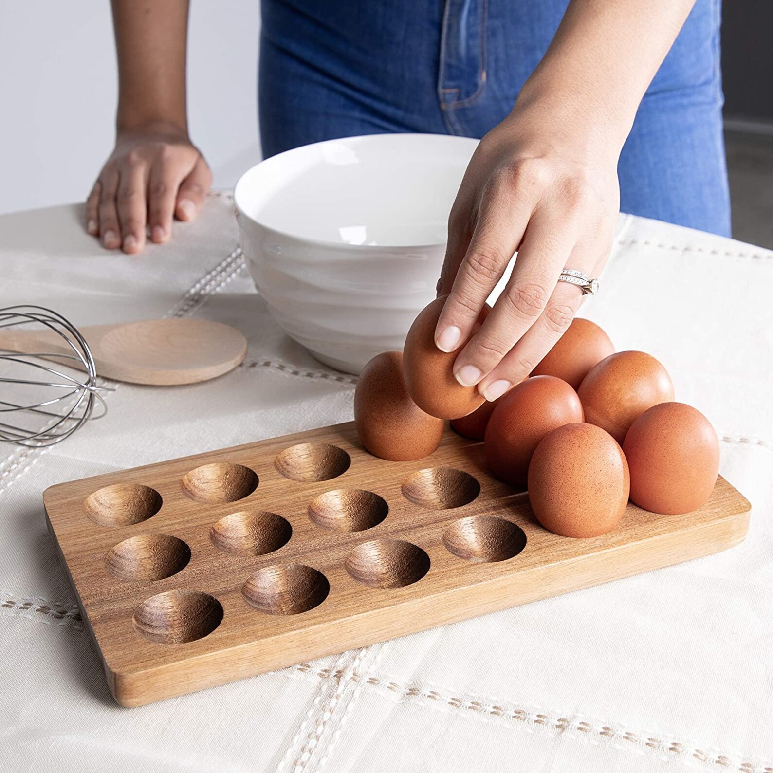Wooden Egg Tray Rustic Wood Egg Holder for 12 or 18 Eggs Etsy UK