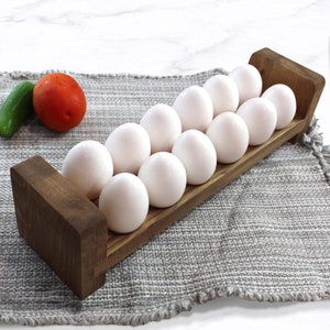 Wooden Egg Holder - Countertop Stackable Egg Rack  For Fresh Eggs