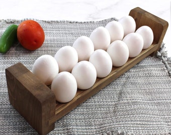 Wooden Egg Holder - Countertop Stackable Egg Rack  For Fresh Eggs