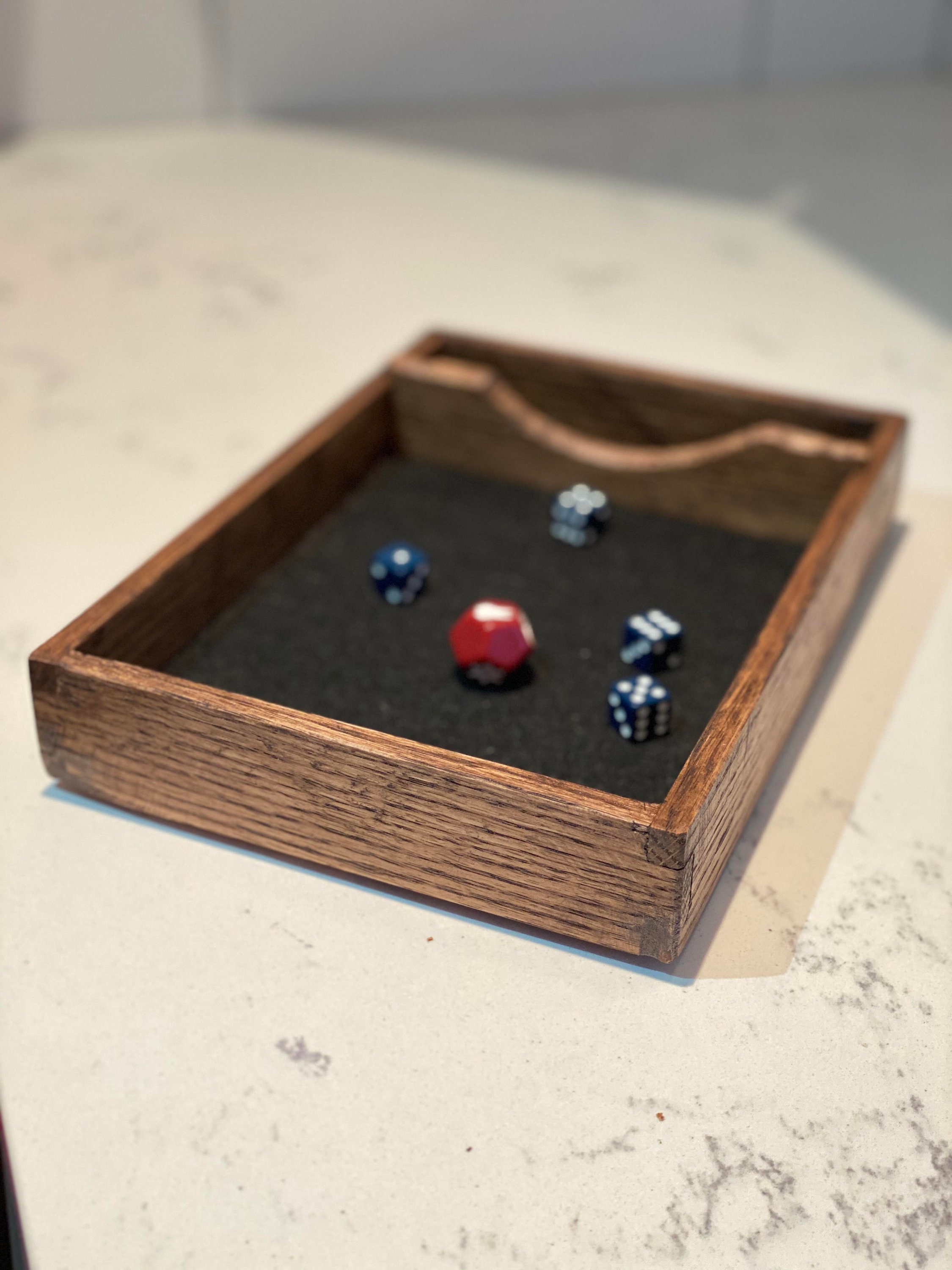 Premium Wood DND Dice Tray Oak Wood Dice Tray D&D Dice Box Etsy