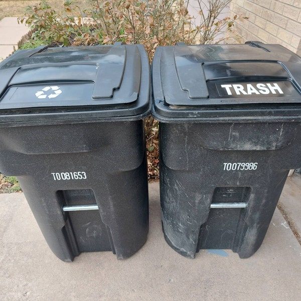 Recycle Symbol or "Trash" Can Vinyl Decals