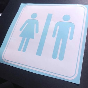 Mens | Womens | Unisex | Restroom Adhesive Vinyl Decal Sign for Bathrooms , Non-Binary, People, Humans, Aliens, Business or Home Decor