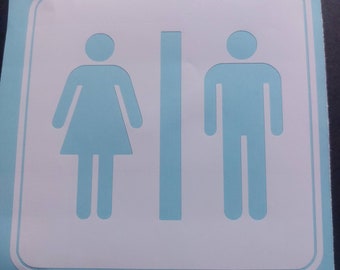 Men Women Restroom Vinyl Decal Sticker Sign Mens Womens Bathroom Unisex ...
