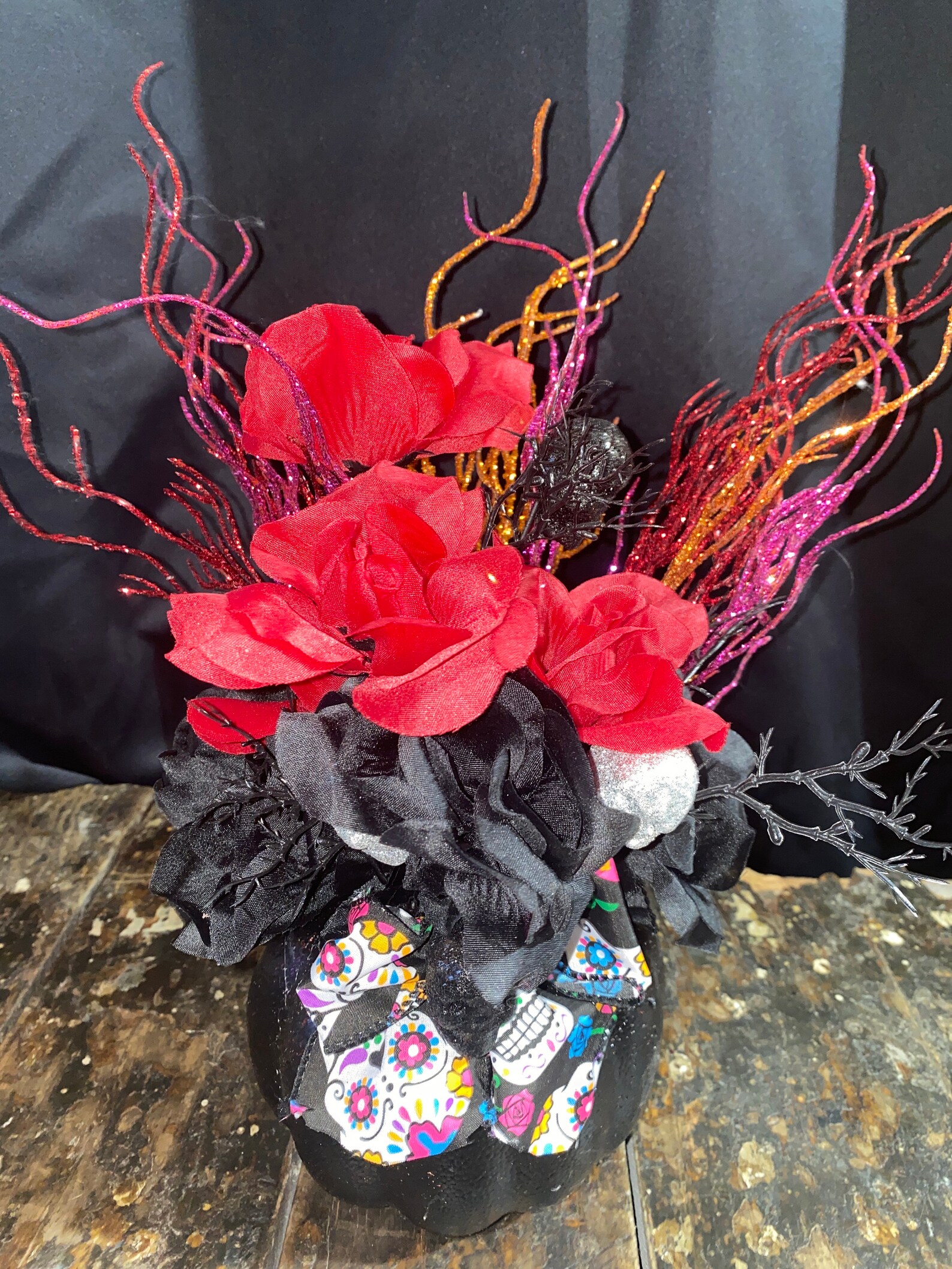 Spooky Halloween flower arrangement Etsy