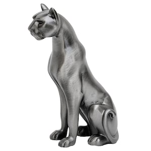 Lioness Sitting Pewter Sculpture