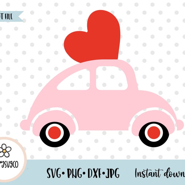 Love Bug SVG | Valentine's Day svg, Retro Valentines Day svg, Valentines car svg, love svg