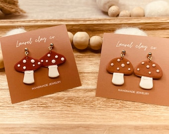 Pilz Ohrringe | Herbst Clay Ohrringe | Handgemachte Polymer Clay Ohrringe