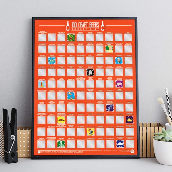 100 Craft Beers Scratch off Bucket List Poster Etsy