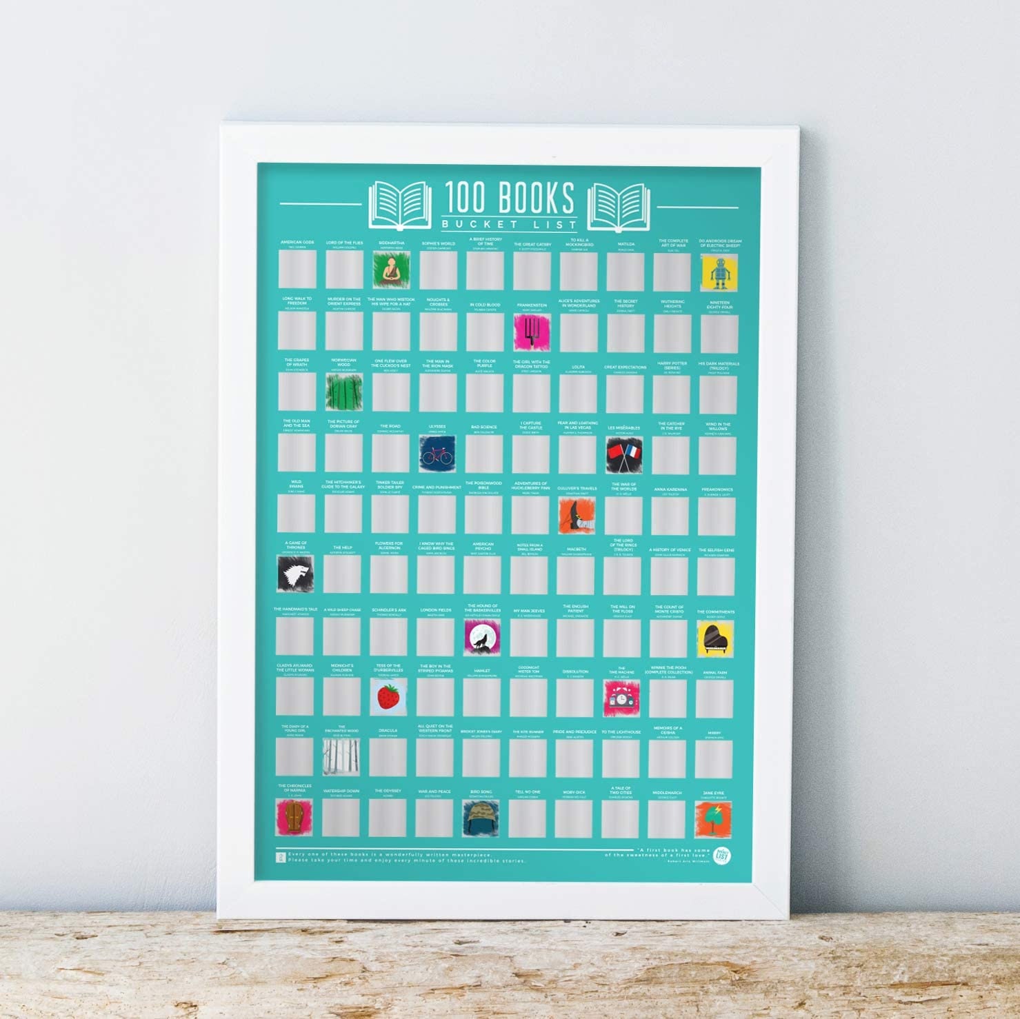 100 Books Scratch Off Bucket List Poster Etsy