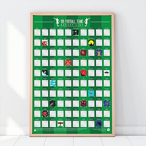 100 Football Team Scratch Off Bucket List Poster