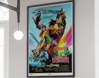 Red Sonja | 1985 | Thai Version | Vintage Movie Poster | Asian Wall Decor | Thailand Cinema Print