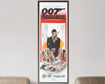 James Bond: Live And Let Die Japanese Tatekan Movie Poster – Rare Collector's Item