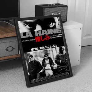 Póster de la película japonesa La Haine - Arte cinematográfico vintage - Objeto de colección - Decoración de pared única