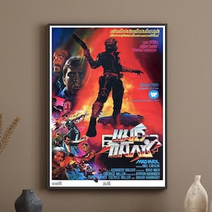 Póster de la película Mad Max / 1979 / Versión tailandesa / Póster vintage / Decoración de pared asiática / Impresión de cine tailandés