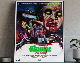 Evil Dead 1981 Thai Version Vintage Movie Poster Embrace the