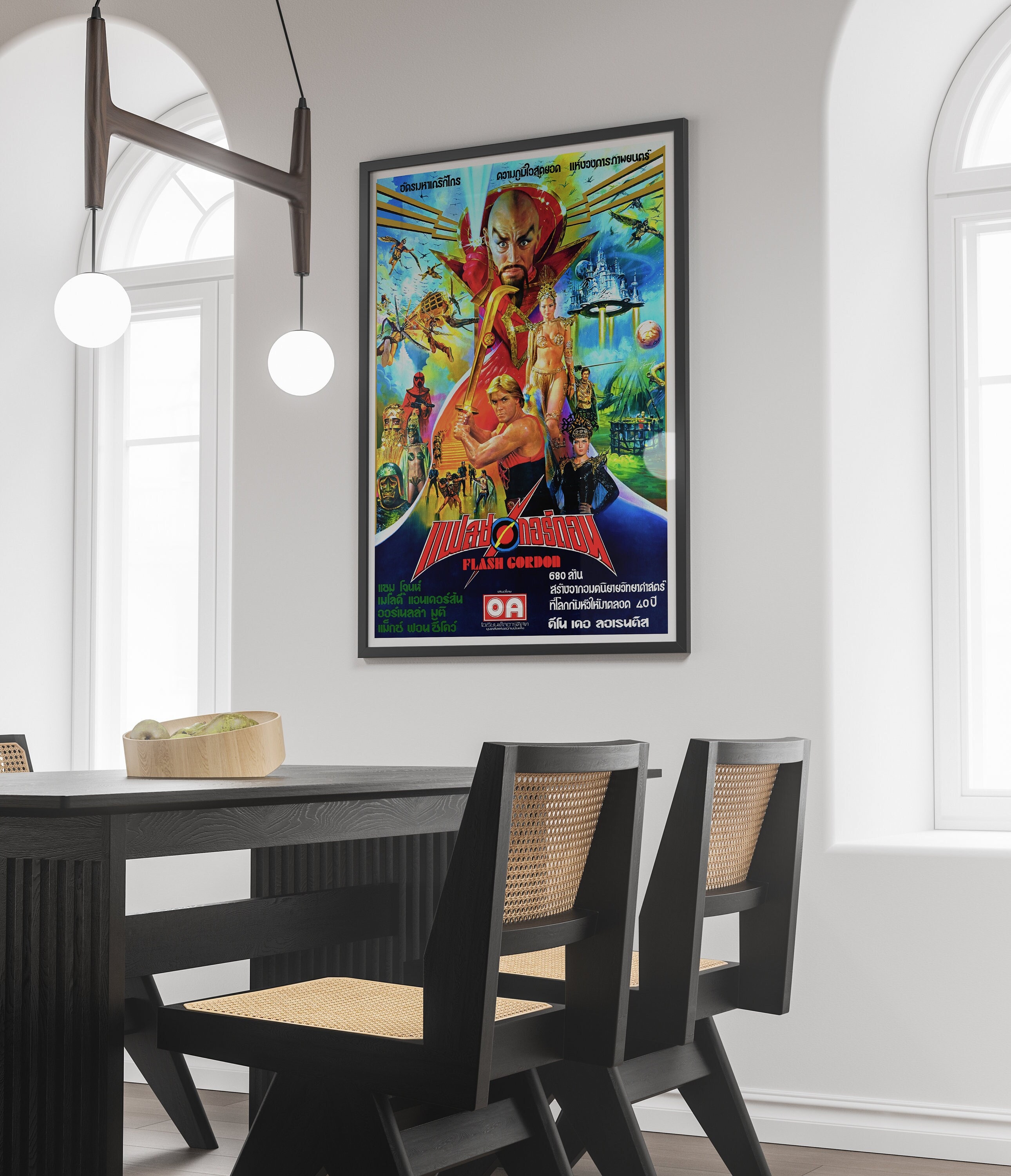 Flash Gordon 1980 Thai Version Vintage Movie Poster, Embark on an Intergalactic Adventure