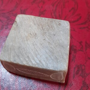 Vintage soap stone box with white leaf detail collectible image 5