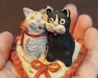 レトロ キッチュ イタリア 陶器 白い CAT フィギュア イタリア 1960