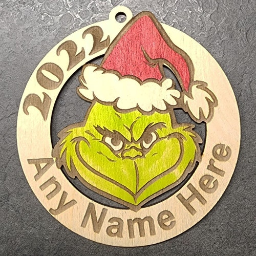 Personalized Grinch Ornament With Kids Names. 3D Christmas Etsy