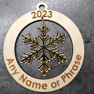 2023 Round Personalized Snowflake Ornament