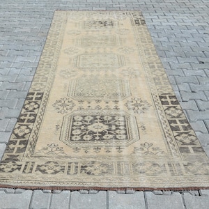 4x11 Runner Rug,Turkish Runner,Vintage Runner Rug,4x11 Rug,Handmade Rug,Hallway Rug,Entry Rug,Kitchen Runner Rug,Oushak Runner Rug,B-2994