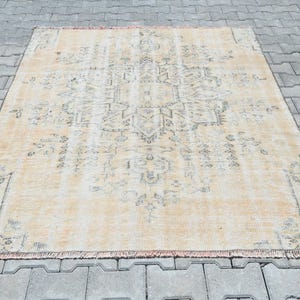 5x7 Rug,Handmade Rug,Neutral Rug,5x7 Turkish Rug,Boho Rug,5x7 Oushak Rug,Area Rug,Anatolian Rug,5x7 Area Rug,Oushak Rug,Vintage Rug,S-2620