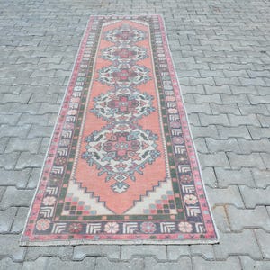 3x11,Wool Rug,3x11 Oushak Rug,Vintage Runner Rug,3x11 Vintage Rug,Runner Rug,Oushak Runner Rug,3x11 Turkish Rug,Handmade Runner Rug,B-3130