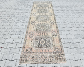 Alfombra de pasillo de 3 x 11 pulgadas, alfombra de pasillo Oushak, alfombra de pasillo turca, alfombra de pasillo, alfombra de pasillo vintage, alfombra de pasillo de cocina, alfombra de pasillo, alfombra bohemia de 3 x 11 pulgadas, M-130