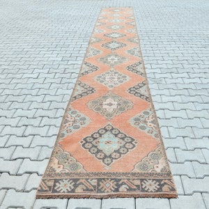 Runner Rug,3x22 Long Runner,Oushak Runner Rug,Hallway Runner Rug,Handmade Runner,3x22 Runner Rug,Turkish Runner Rug,Vintage Runner Rug,M-602