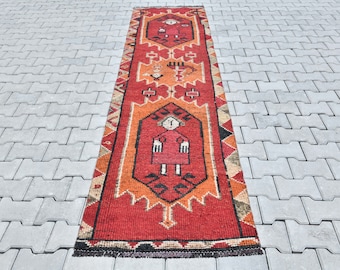 3x10 Rug,Oushak Runner,Handmade Rug,Runner Rug,Hallway Rug,Vintage Runner,3x10 Turkish Runner,Wool Rug,Entry Rug,Turkish Runner,Rugs,B-2524