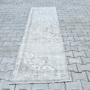 3x7 Runner Rug,3x7 Faded Rug,3x7 Turkish Rug,3x7 Oushak Rug,Neutral Rug,Gift Rug,Living Room Rug,Oushak Wool Rug,Soft Runner Rug,B-3074