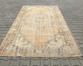 6x10ft,Turkish Rug,Oushak Rug,Handknoted Rug,Area Rug,Vintage Turkish Rug,Turkish Carpet,Vintage Carpet,Anatolian rug,Living Room Rug,S-488