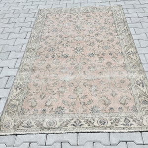 4x7 Area Rug,Vintage Area Rug,4x7 Soft Rug,Oushak Area Rug,Turkish Area Rug,4x7 Handmade Rug,Floor Rug,4x7 Rug,Oriental Rug,Wool Rug,S-2023