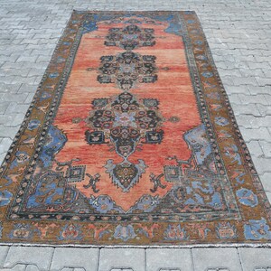 5x11 Rug,5x11 Long Rug,5x11 Oushak Rug,5x11 Handmade Rug,Turkish Area Rug,Living Room Rug,Vintage Decor Rug,Turkey Rug,Anatolian Rug,A-1394