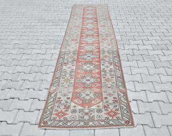 Roter Läufer,Oushak Teppichläufer,Boho Teppich,3x30 Teppich Läufer,Roter Teppich Läufer,Roter Teppich Läufer,Oushak Teppich 3x30,B-2416