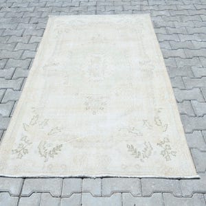 4x7 Area Rug,Soft Rug,4x7 Vintage Rug,4x7 Oushak Rug,4x7 Rug,Vintage Rug,Living Room Rug,Handmade Rug,Turkish Rug 4x7,Natural Rug,Rug,S-2481
